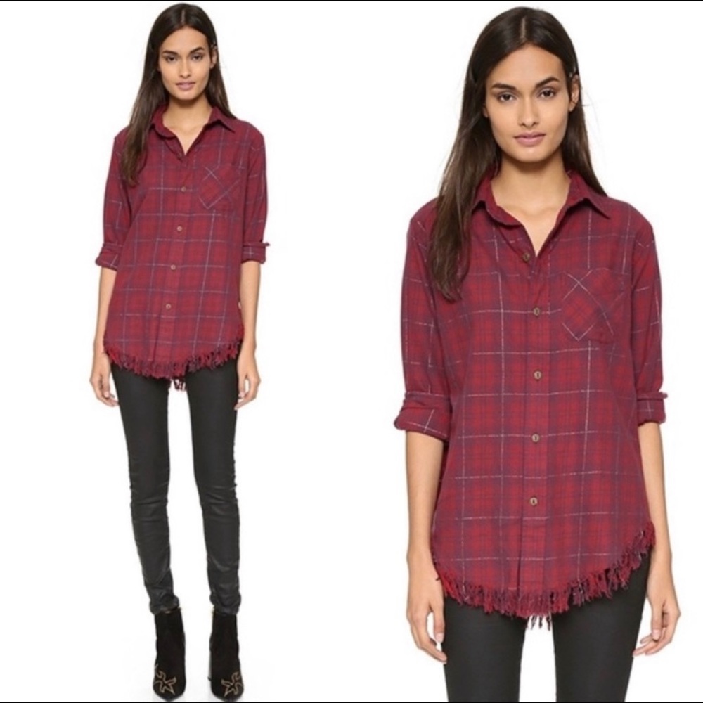Current/Elliott Distressed Button Down